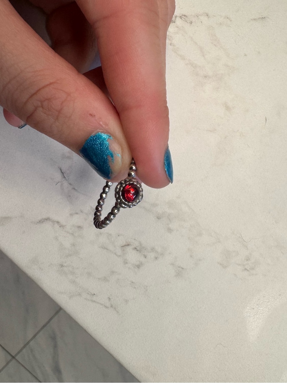Beaded Pandora January ring